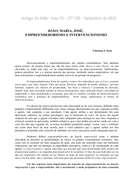 Jo&atilde;o, Maria, Jos&eacute;, Empreendedorismo e