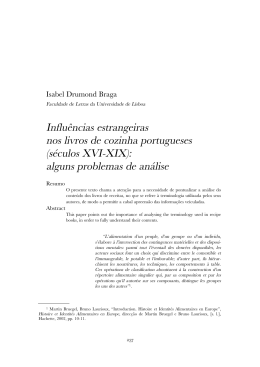 Influ&ecirc;ncias estrangeiras nos livros de cozinha portugueses