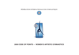 2009 code of points &mdash; women`s artistic gymnastics