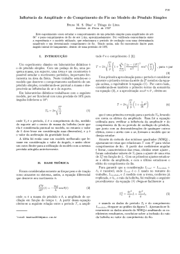 P10 Influência da Amplitude e do comprimento do Fio no Modelo do