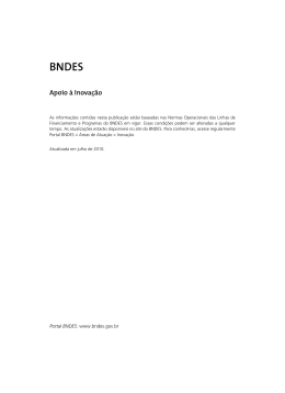 Apoio a Inova&ccedil;&atilde;o : BNDES