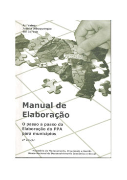 MINISTÉRIO PÚBLICO Manual de elaboração do PPA nos