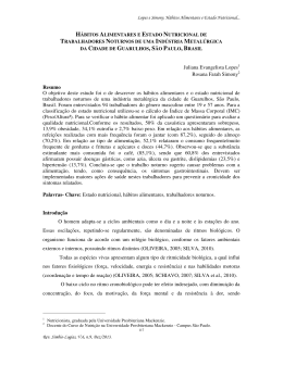 Hábitos alimentares e estado nutriciuonal de trabalhadores