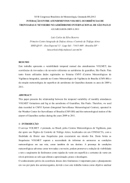 Intera&ccedil;&atilde;o Entre Atendimentos VOLMET, Ocorr&ecirc;ncias de
