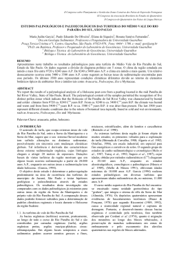 ESTUDOS PALINOL&Oacute;GICOS E PALEOECOL&Oacute;GICOS DAS