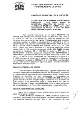 Termo de Conv&ecirc;nio n&deg; 001/2007