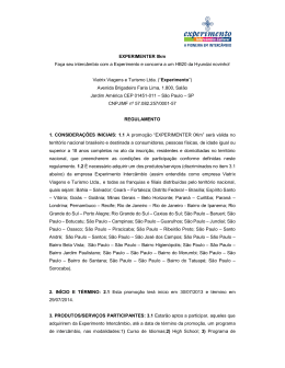 EXPERIMENTER 0km Fa&ccedil;a seu interc&acirc;mbio com a Experimento e