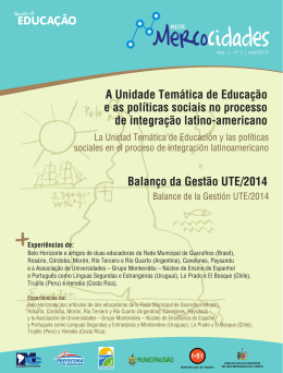 Revista de Educa&ccedil;&atilde;o N&ordm; 1 - Mar&ccedil;o 2015