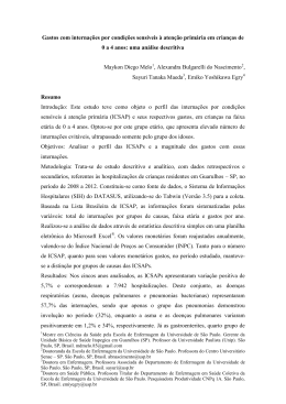Gastos com interna&ccedil;&otilde;es por condi&ccedil;&otilde;es sens&iacute;veis &agrave; aten&ccedil;&atilde;o
