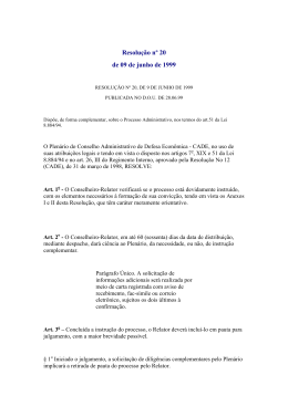 Resolução nº 20, de 9 de junho de 1999