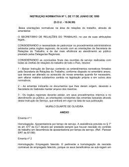 INSTRU&Ccedil;&Atilde;O NORMATIVA N&ordm; 1, DE 17 DE JUNHO DE 1999