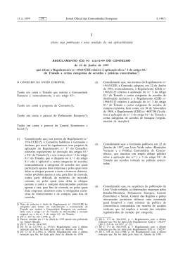(CE) n.&ordm; 1215/1999 do Conselho, de 10 de Junho de 1999