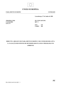 DIRECTIVA 2001/42/CE DO PARLAMENTO EUROPEU E DO