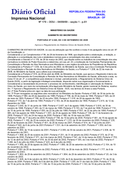 Portaria nº 2.048, de 3 de setembro de 2009 Aprova o