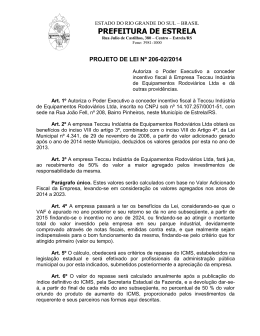 Projeto de Lei n° 206-02/2014 – Executivo
