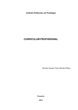 curriculum profissional - Escola Superior de Saúde de Portalegre