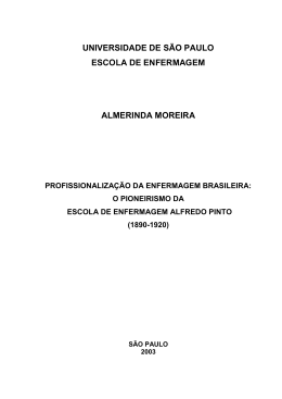 o pioneirismo da escola de enfermagem alfredo pinto