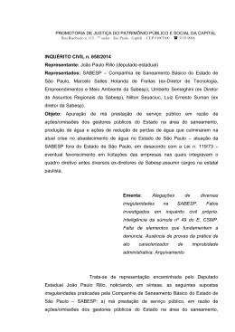 INQUÉRITO CIVIL n. 658/2014 Representante: João Paulo Rillo