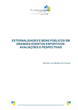 EXTERNALIDADES E BENS P&Uacute;BLICOS EM GRANDES EVENTOS