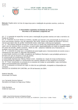 lei n&ordm; 14284 de 9/2/2004 que disp&otilde;e sobre normas de seguran&ccedil;a