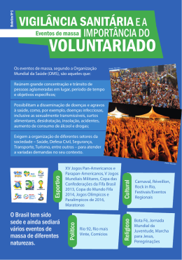 Vigil&acirc;ncia Sanit&aacute;ria e grandes eventos