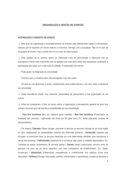Organização e gestão de eventos