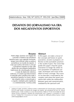 desafios do jornalismo na era dos megaeventos esportivos