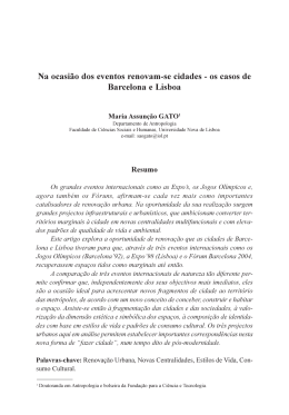 Na ocasião dos eventos renovam-se cidades