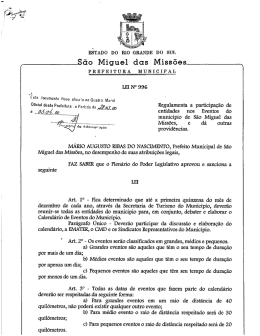 27/10 Lei nº 996/2000 - Prefeitura Municipal de São Miguel das