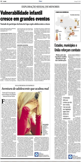 Vulnerabilidade infantil cresce em grandes eventos