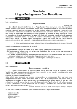 Simulado L&iacute;ngua Portuguesa &ndash; Com Descritores