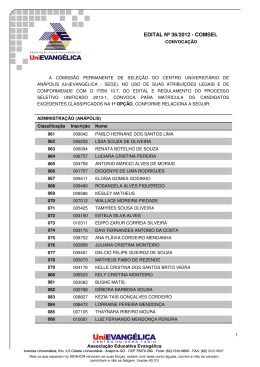 EDITAL N&ordm; 36/2012 - COMSEL