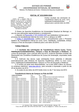 Edital 033-2009-DAA Transfer&ecirc;ncia Interna 2010