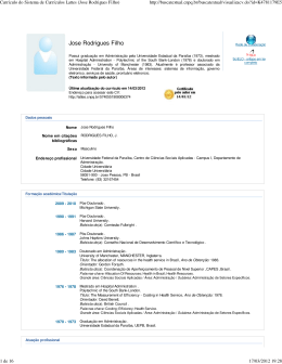 (Curr\355culo do Sistema de Curr\355culos Lattes \(Jose Rodrigues