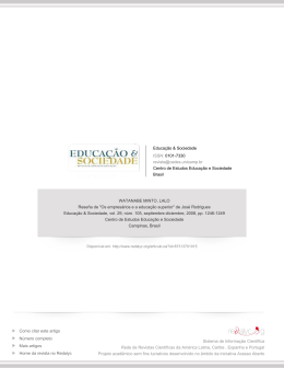 Rese&ntilde;a de" Os empres&aacute;rios ea educa&ccedil;&atilde;o superior" de Jos&eacute;