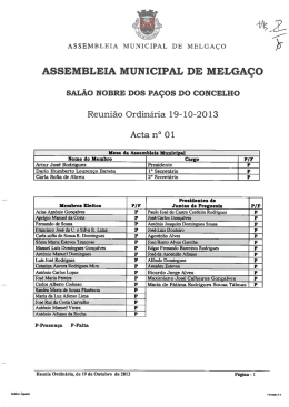 Acta n.&ordm;01, de 19/10 - C&acirc;mara Municipal de Melga&ccedil;o