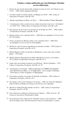 Estudos e artigos publicados por Jos&eacute; Rodrigues