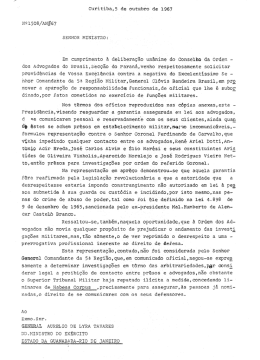 Ofício nº 1508 (outubro de 1967) - Escritório Professor René Dotti