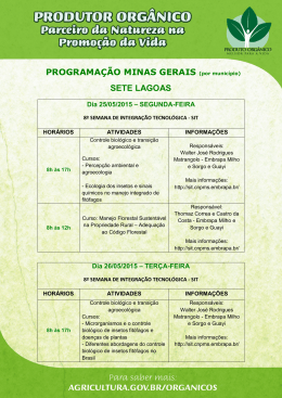 PROGRAMA&Ccedil;&Atilde;O MINAS GERAIS (por munic&iacute;pio) SETE LAGOAS