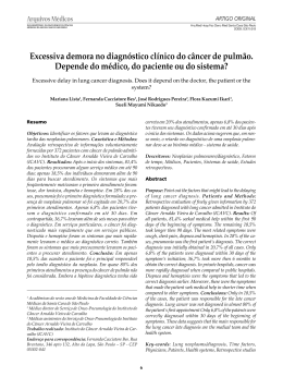 Excessiva demora no diagn&oacute;stico cl&iacute;nico do c&acirc;ncer de pulm&atilde;o
