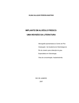 implante em alv&eacute;olo fresco: uma revis&atilde;o da literatura