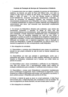 Contrato de Presta&ccedil;&atilde;o de Servi&ccedil;os de Treinamentos &agrave; Dist&acirc;ncia
