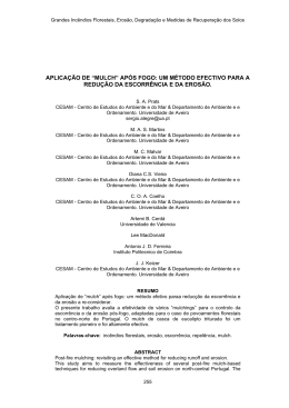 aplica&ccedil;&atilde;o de &ldquo;mulch&rdquo; ap&oacute;s fogo: um m&eacute;todo efectivo para a redu&ccedil;&atilde;o