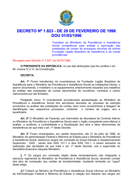 Decreto nº 1.823, de 29 de fevereiro de 1996