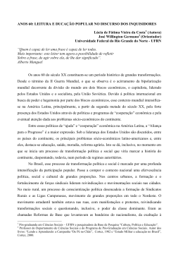 Anos 60: Leitura e Educa&ccedil;&atilde;o Popular no discurso dos