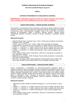 Anexo I: Conteúdo Programático e Bibliografia Sugerida