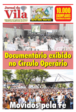 Document&aacute;rio Exibido no C&iacute;rculo Oper&aacute;rio Jornal da Vila, outubro