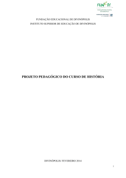 PROJETO PEDAG&Oacute;GICO DO CURSO DE HIST&Oacute;RIA