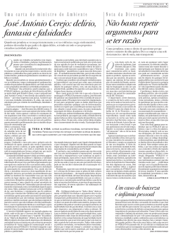 Jos&eacute; Ant&oacute;nio Cerejo: del&iacute;rio, fantasia e falsidades