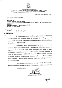 I ESTADO DE MATO GROSSO SECRETARIA DE ESTADO DE